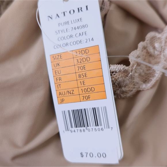 NEW Natori Pure Luxe Custom Coverage Contour Underwire Bra 32DD Beige - Picture 5 of 5